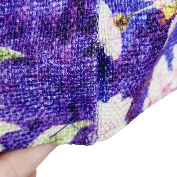 J Peterman Purple Cherry Blossom Cotton One Button 3/4 Sleeve Jacket NWOT Size 4 - Picture 6 of 11